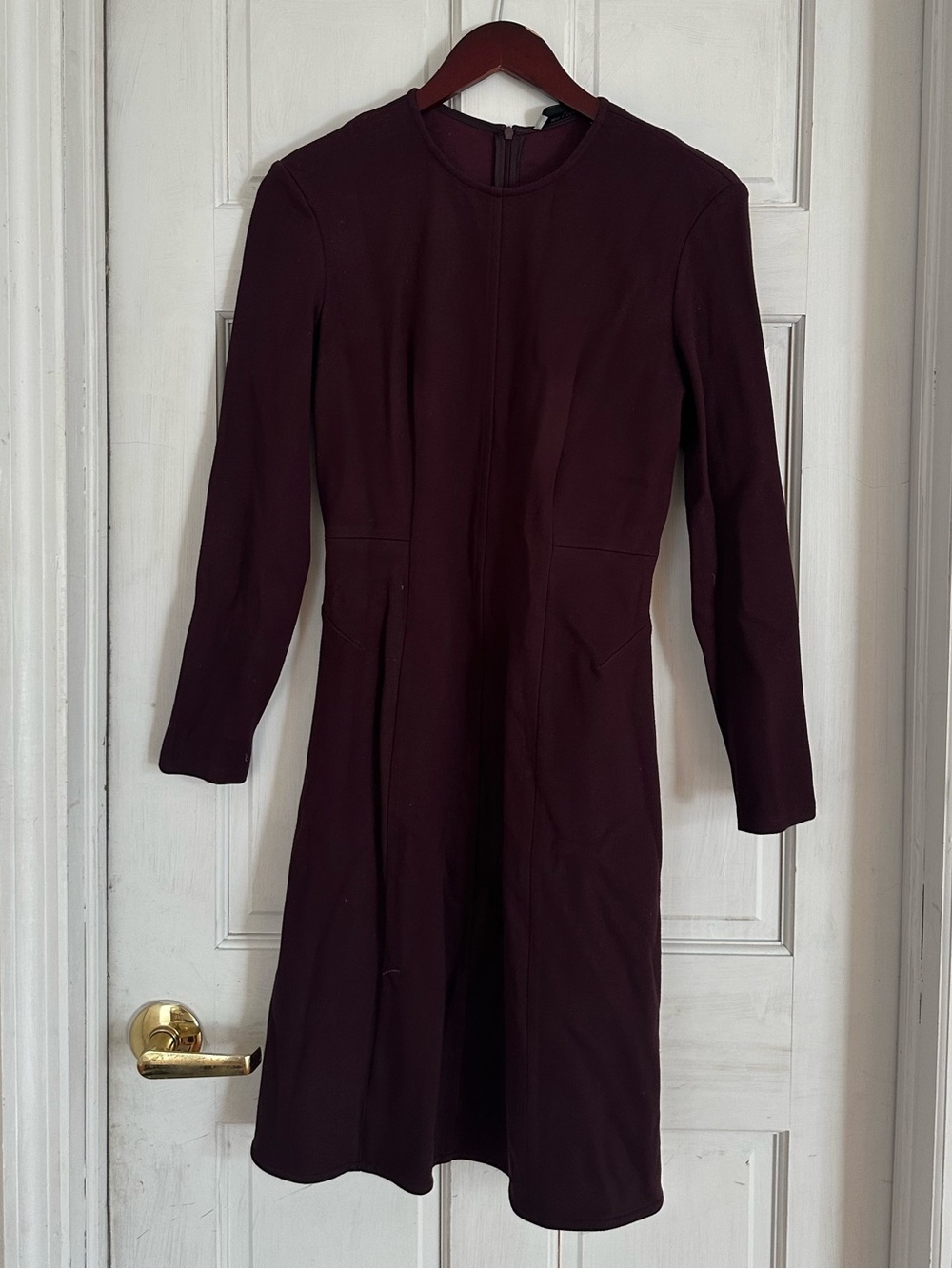 M.M.LaFleur Burgundy Long Sleeve Fit & Flare Career Dress Women’s Size 8